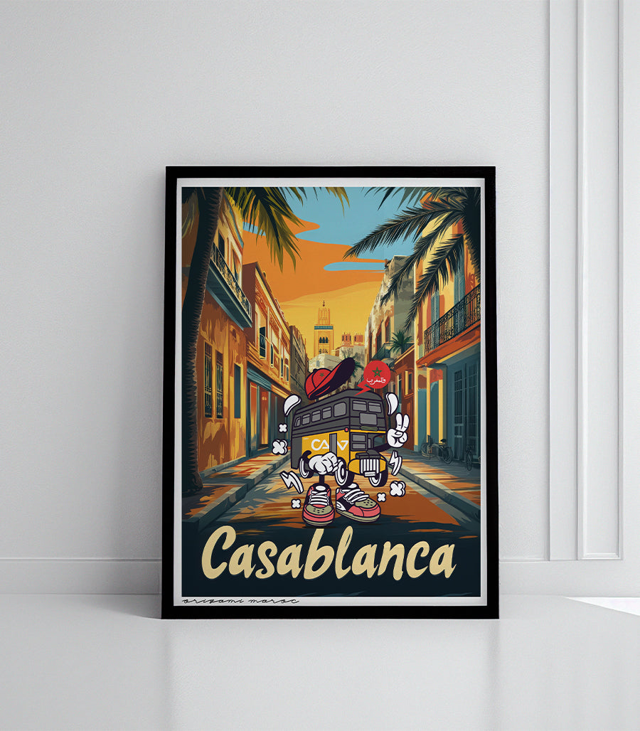 Tableau Décoratif Marocain - &quot;Casablanca Vintage&quot;