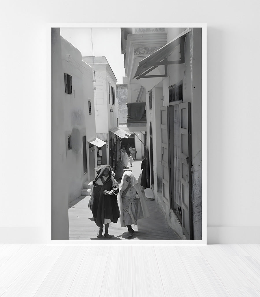 Tableau décoratif des ruelles animées de nostalgie