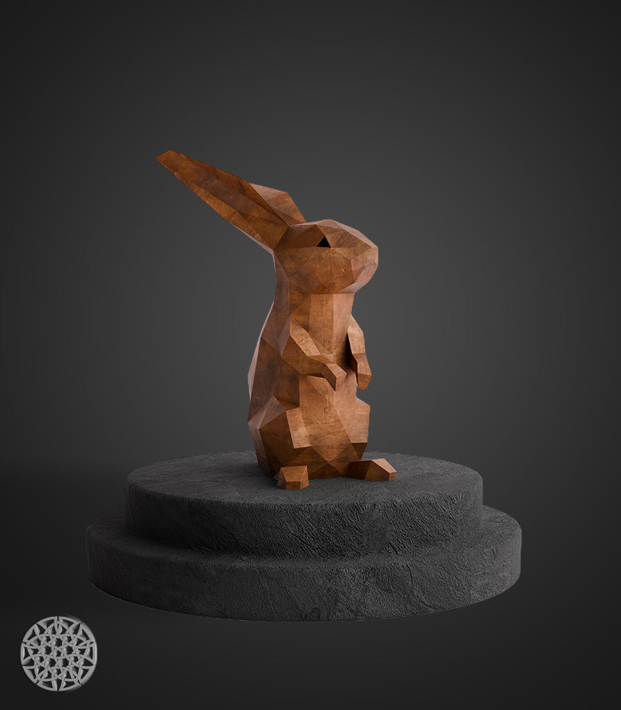 Sculpture Métallique Lapin en Acier Corten