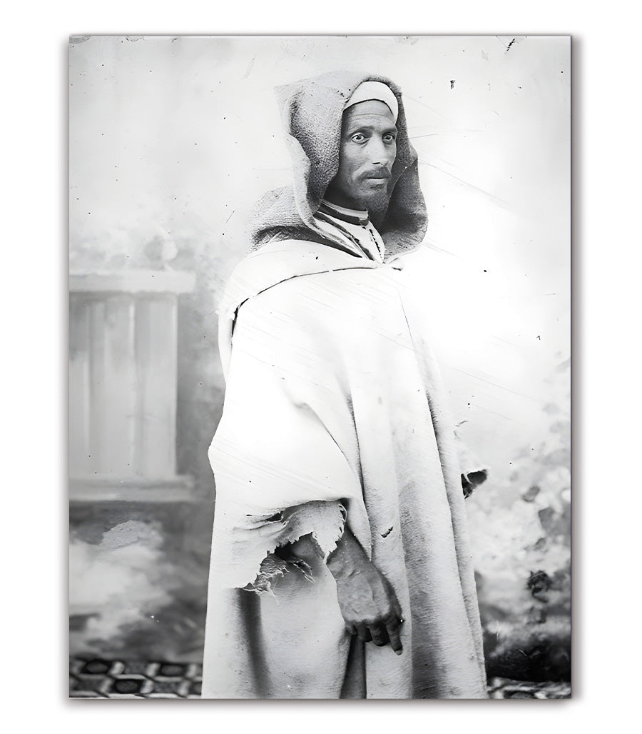 Tableau décoratif 'Mémoire Marocaine en Noir et Blanc'