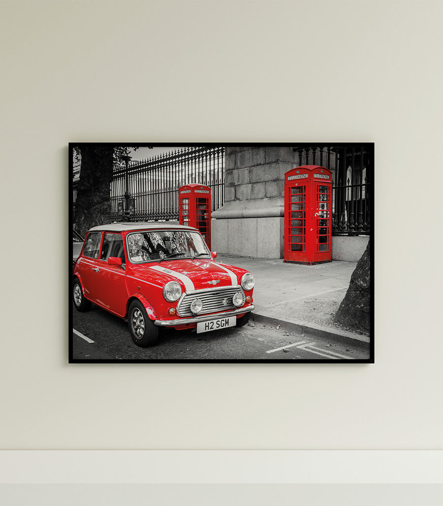 Tableau Mini Cooper et Cabines Téléphoniques