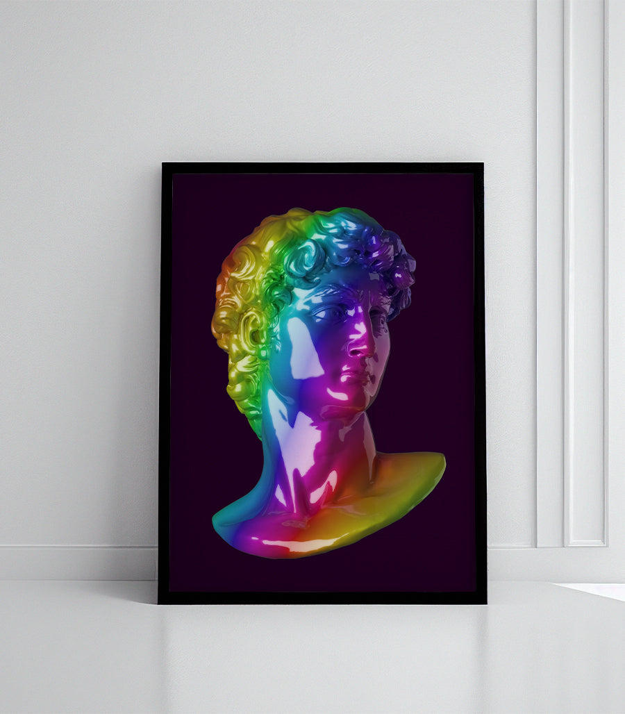 Tableau Buste Arc-en-Ciel Lumineux