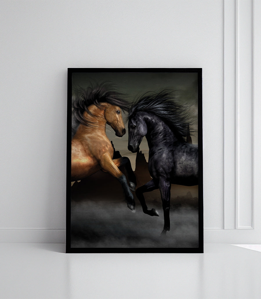 Tableau Décoratif - Confrontation Équine