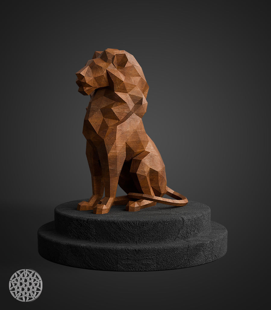 Sculpture Métallique Lion en Acier Corten