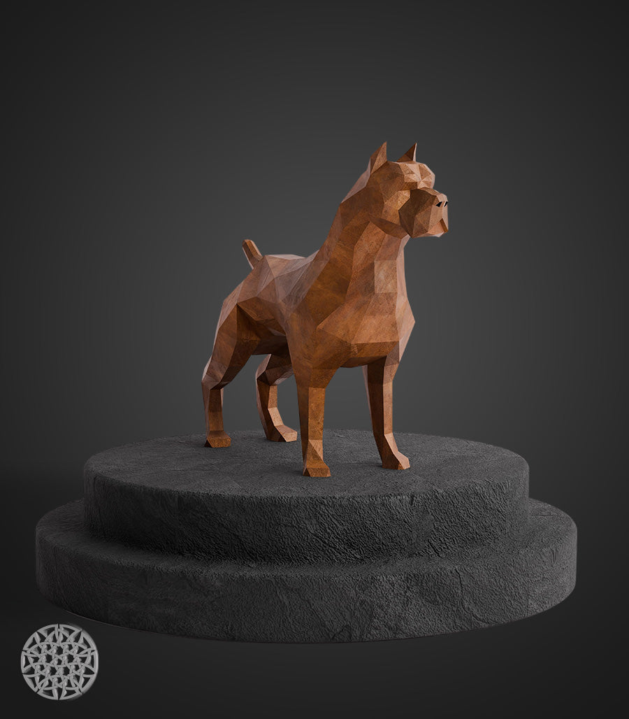 Sculpture Métallique Boxer en Acier Corten