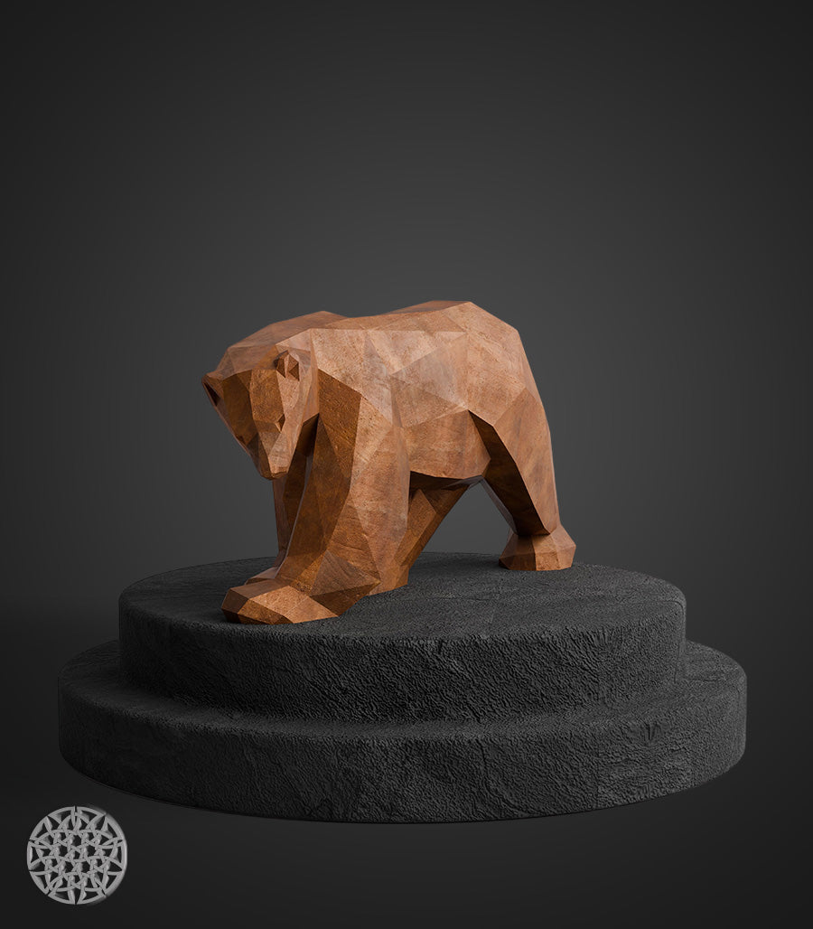 Sculpture Métallique Ours en Acier Corten