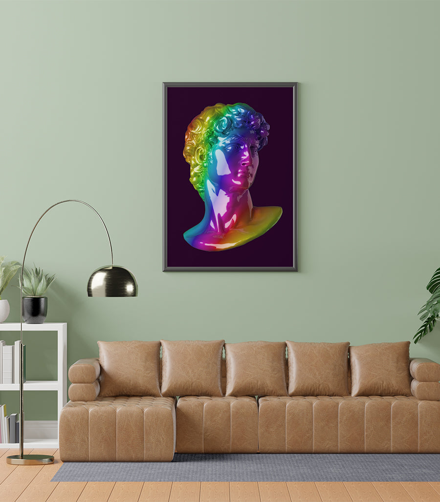 Tableau Buste Arc-en-Ciel Lumineux