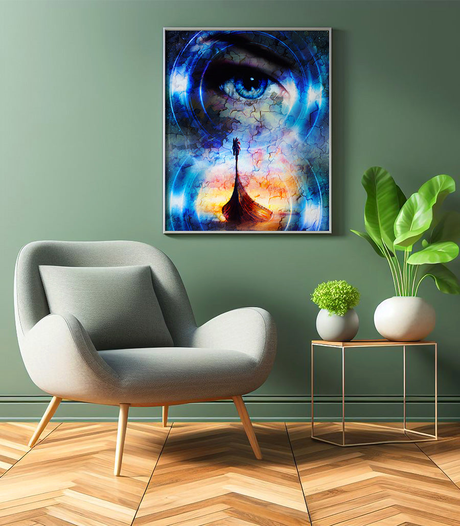 Tableau Décoratif  Holistique Vision de l’Aventure - Design 3D en Impression sur Velours