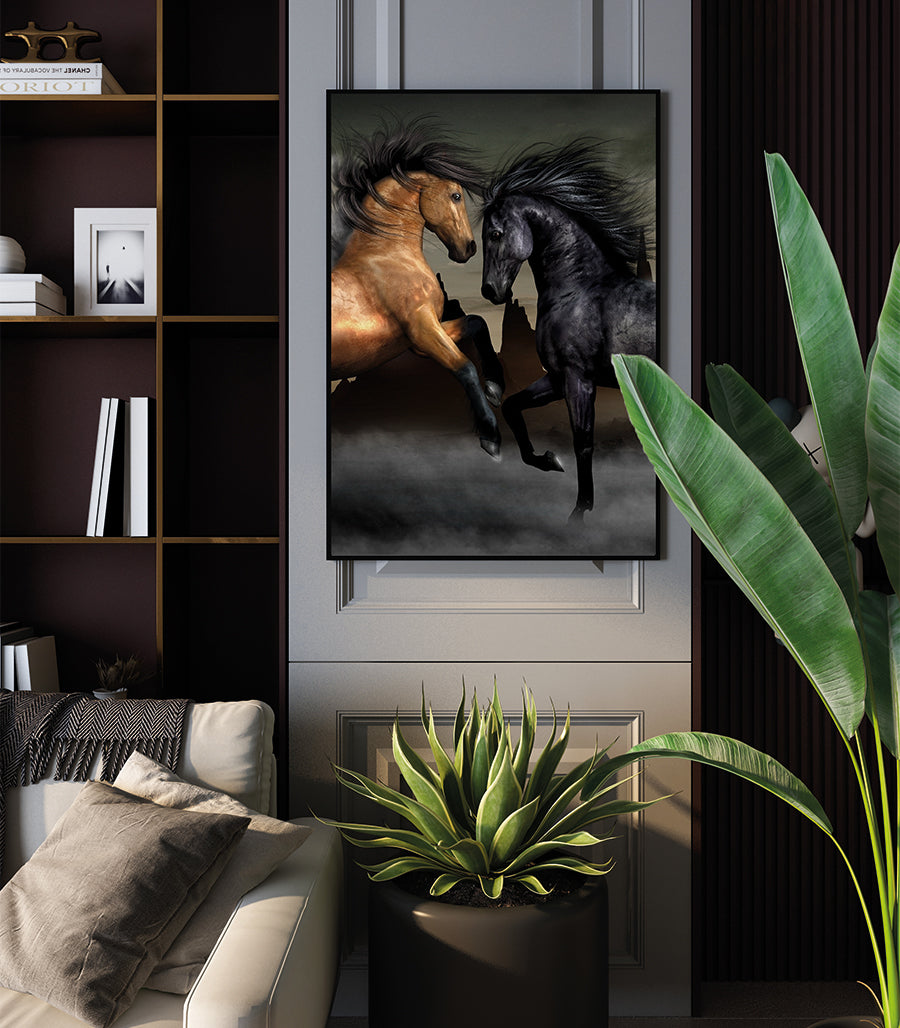 Tableau Décoratif - Confrontation Équine
