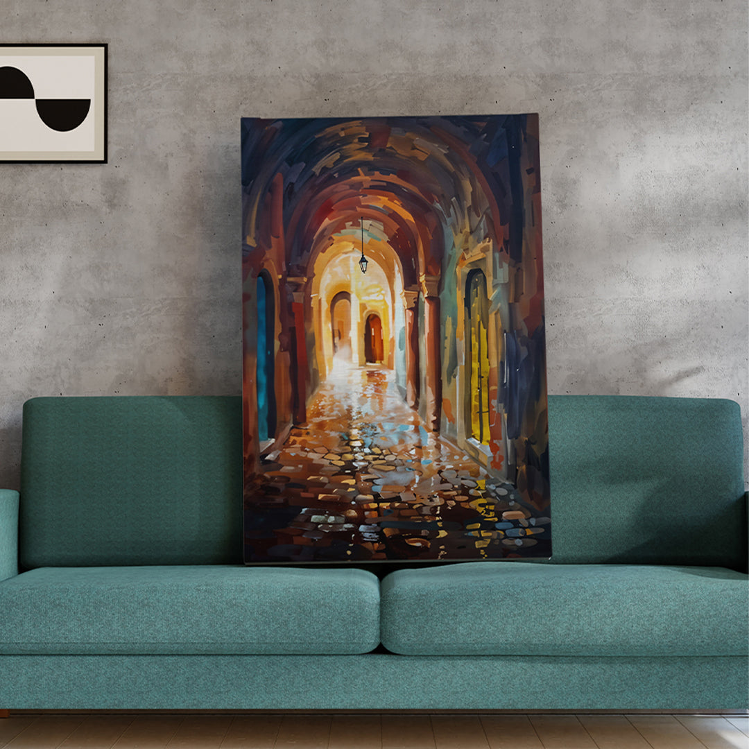 Tableau Décoratif Marocain - Lueur Dorée de Fès