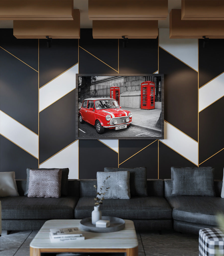 Tableau Mini Cooper et Cabines Téléphoniques