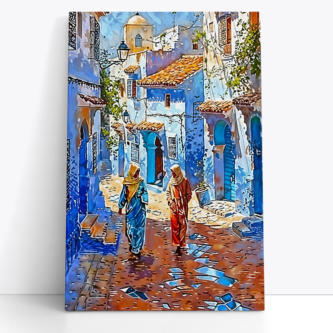 Tableau Décoratif Marocain - Promenade à Chefchaouen