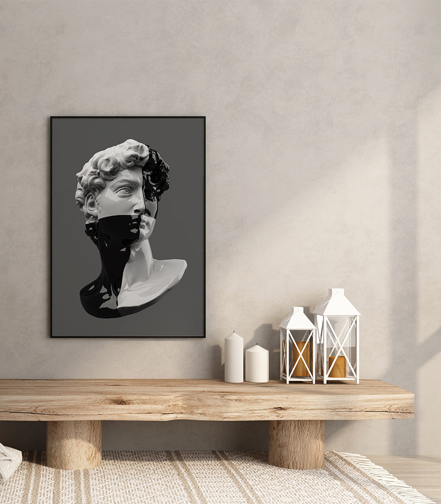 Tableau Contraste Moderne Dualité en Noir & Blanc