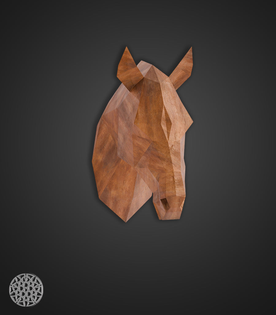 Trophée Mural Cheval en Acier Corten