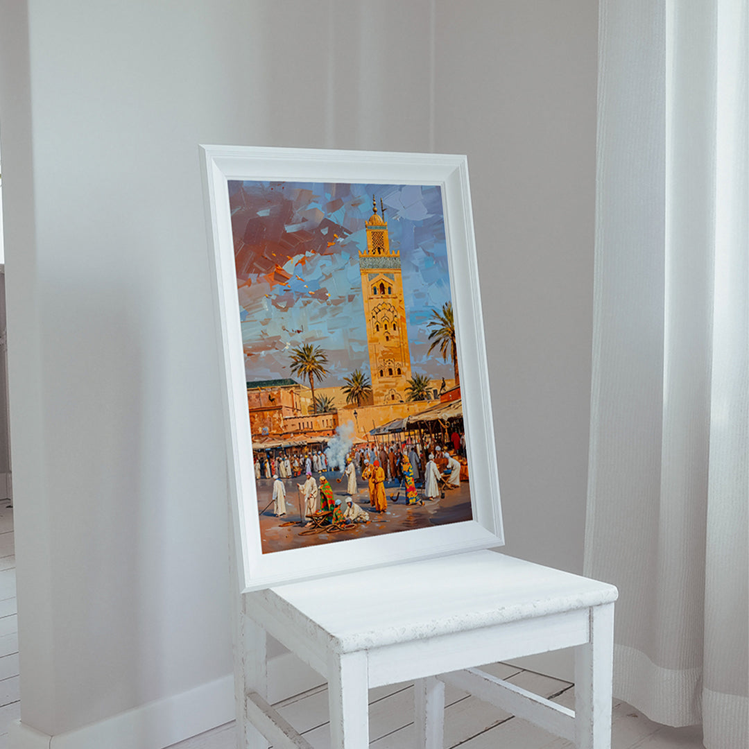 Tableau Décoratif Marocain - Effervescence de la Place Jemaa el-Fnaa