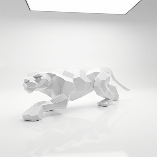 Sculpture Leopard Origami Facette