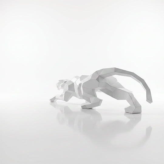 Sculpture Leopard Origami Facette
