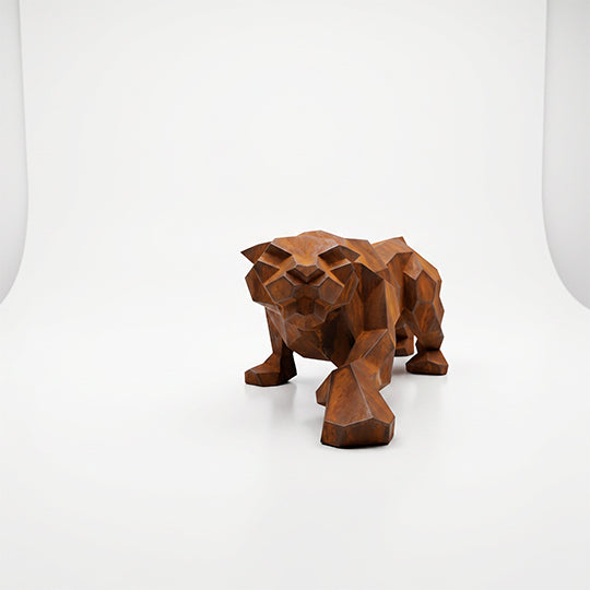Sculpture Leopard Origami Facette