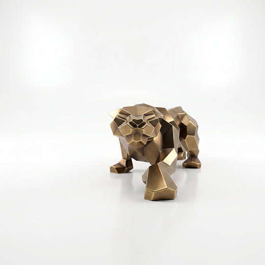 Sculpture Leopard Origami Facette
