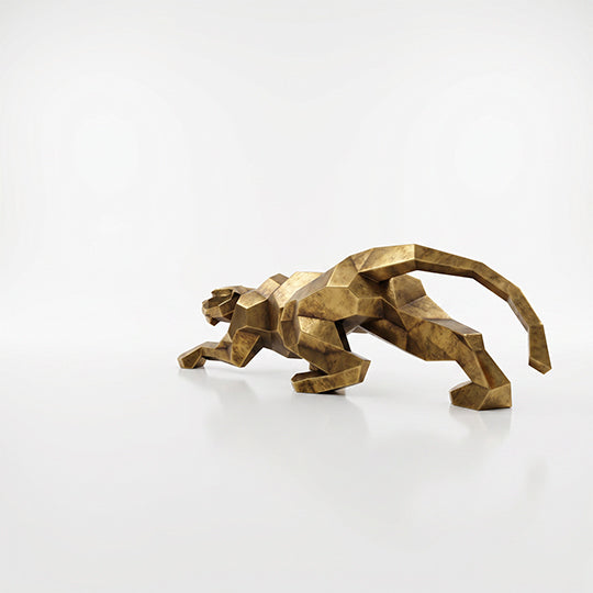 Sculpture Leopard Origami Facette
