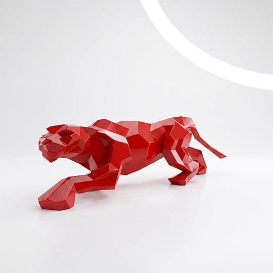 Sculpture Leopard Origami Facette