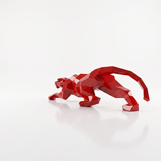 Sculpture Leopard Origami Facette
