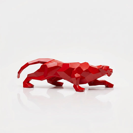 Sculpture Leopard Origami Facette