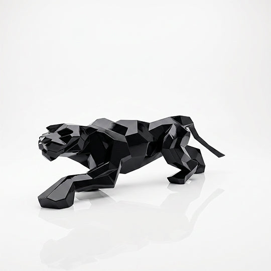 Sculpture Leopard Origami Facette