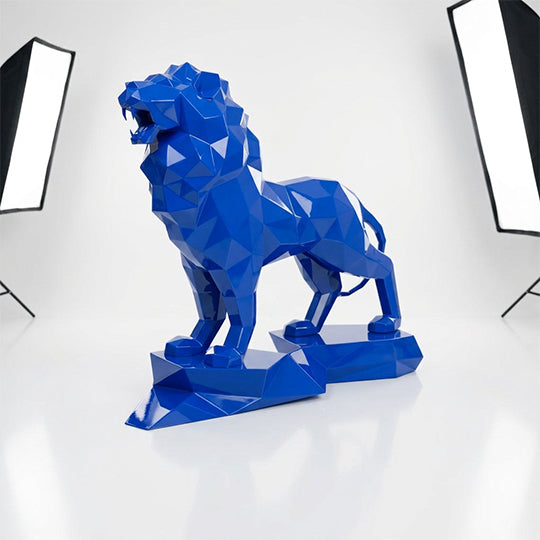 Sculpture Lion Majestueux Facettée
