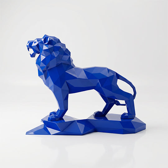 Sculpture Lion Majestueux Facettée