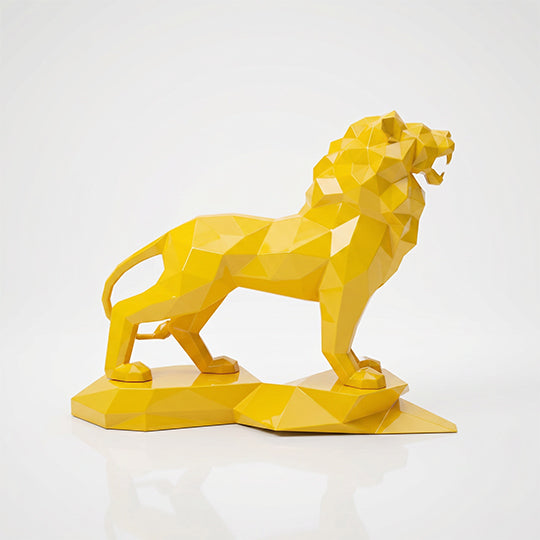 Sculpture Lion Majestueux Facettée
