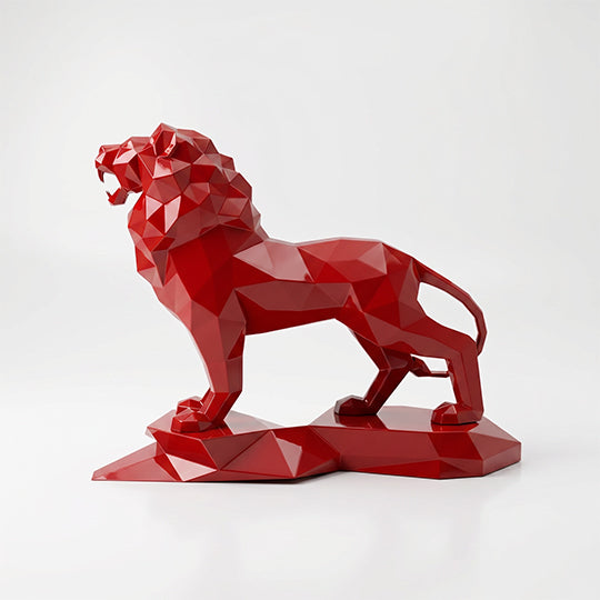 Sculpture Lion Majestueux Facettée