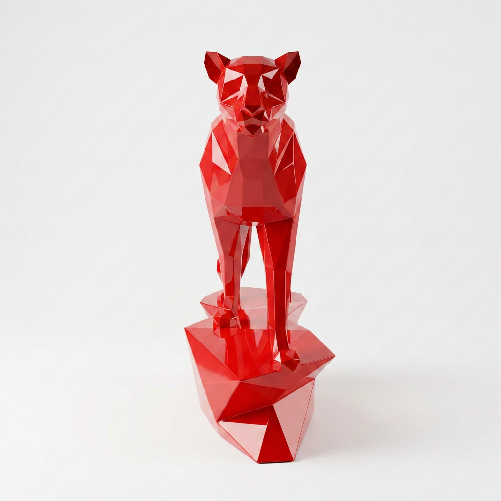 Grande Sculpture origami panthère