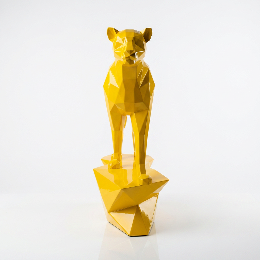 Grande Sculpture origami panthère
