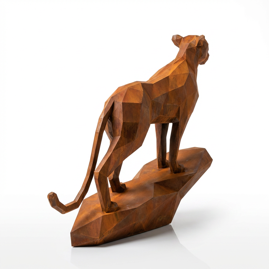Grande Sculpture origami panthère