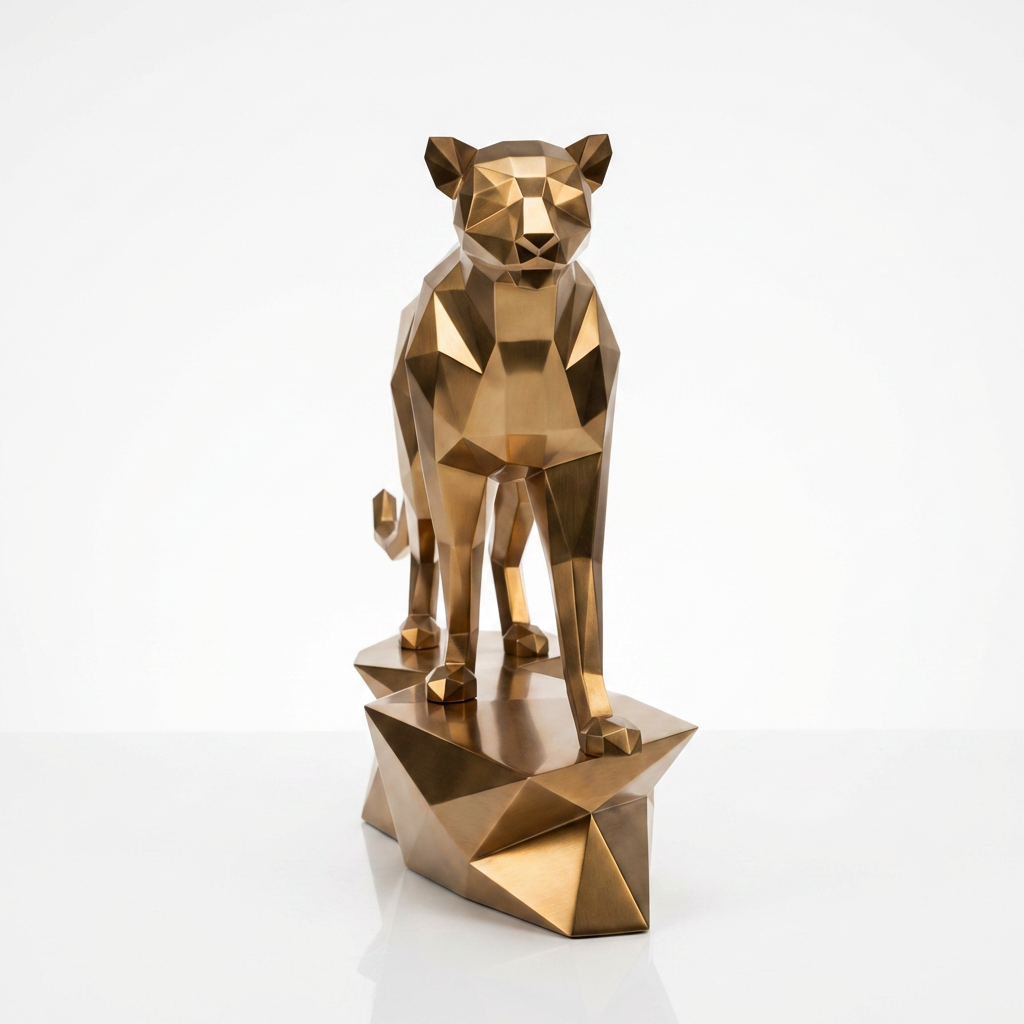 Grande Sculpture origami panthère