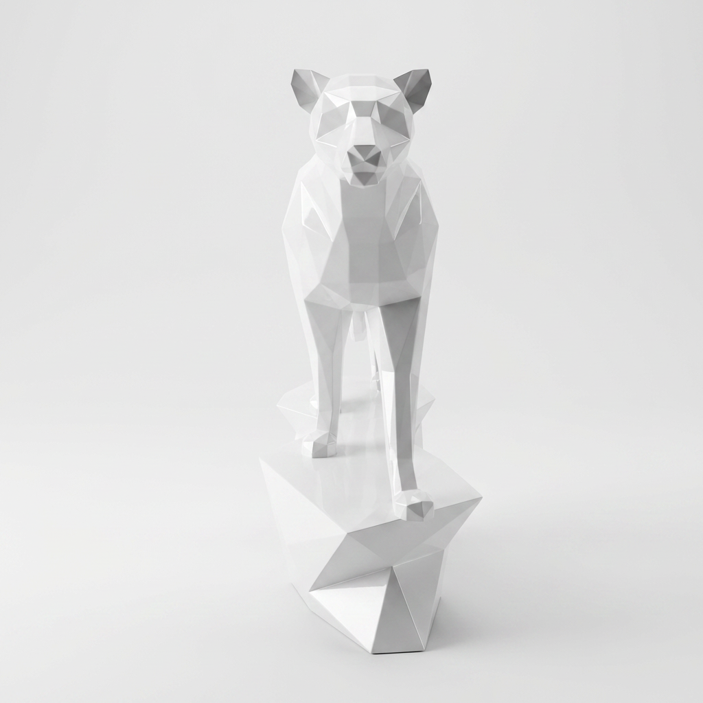 Grande Sculpture origami panthère
