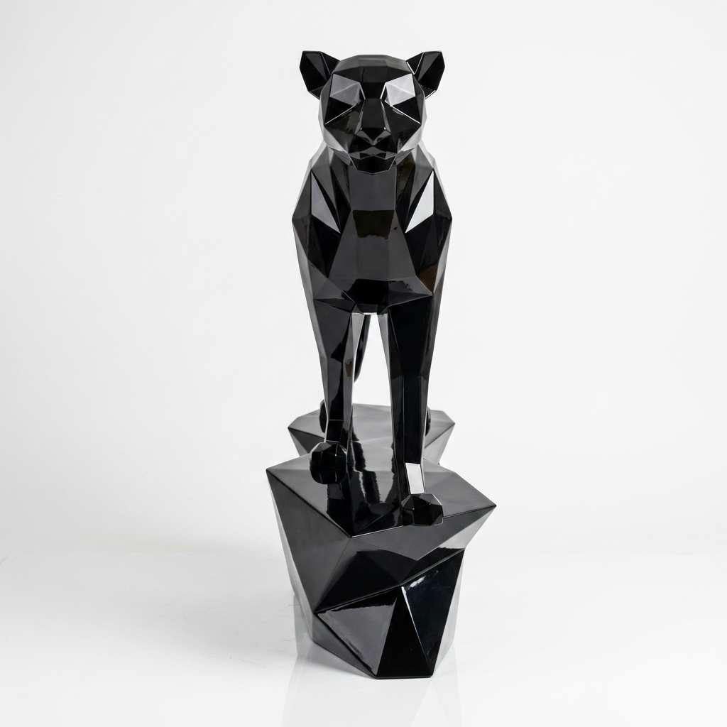 Grande Sculpture origami panthère