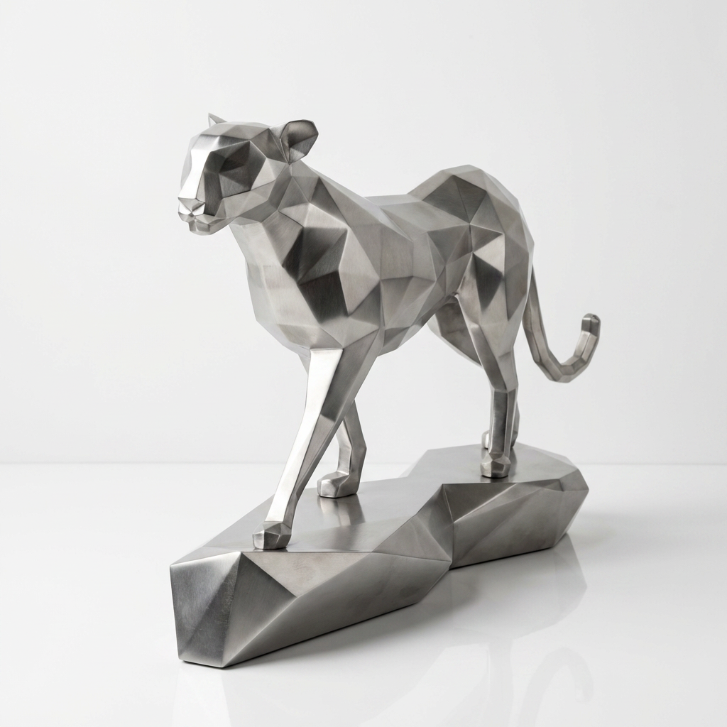 Grande Sculpture origami panthère