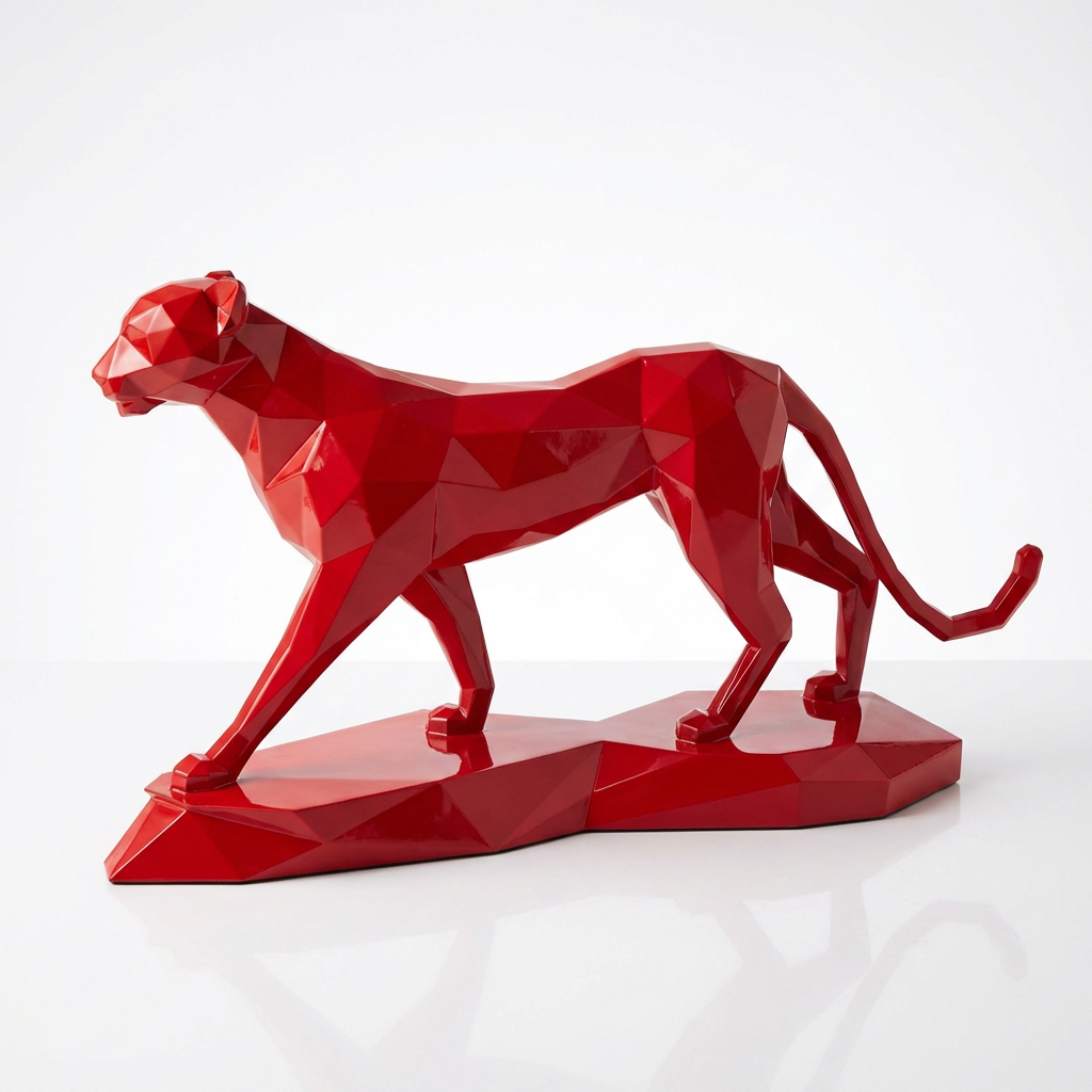 Grande Sculpture origami panthère
