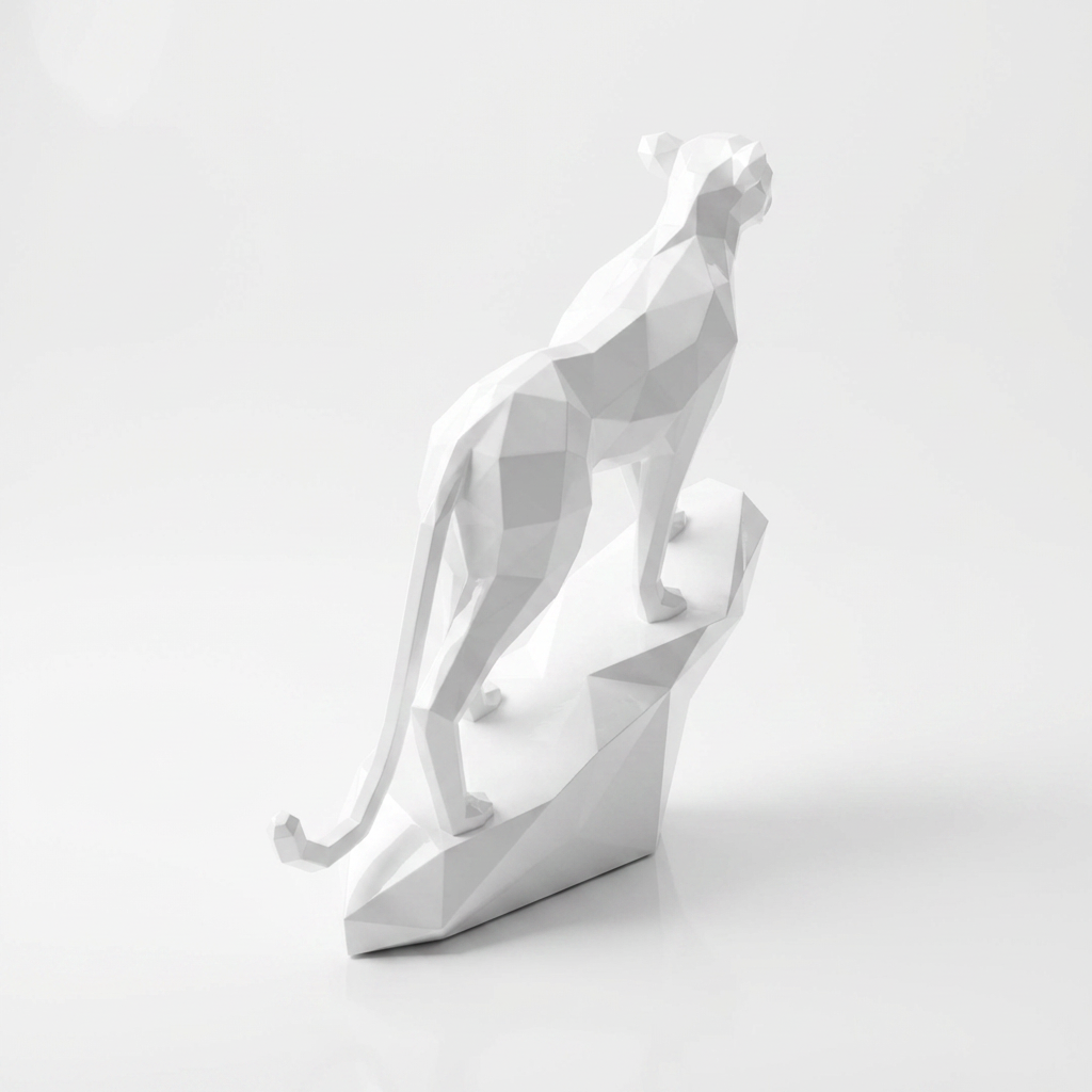 Grande Sculpture origami panthère