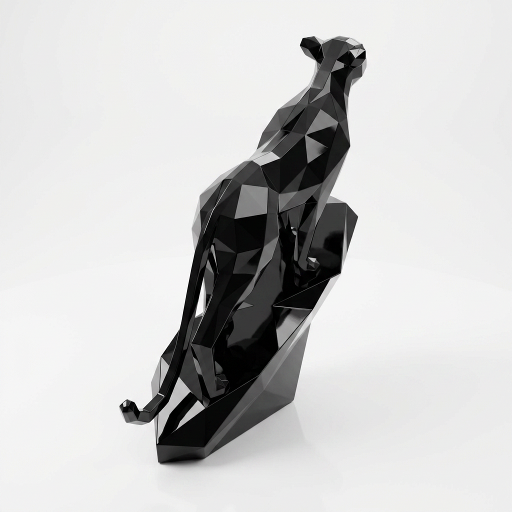 Grande Sculpture origami panthère