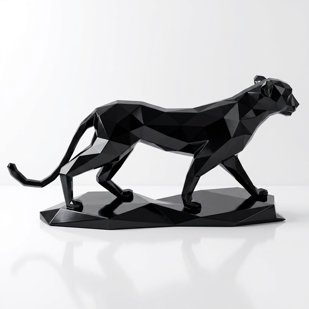Grande Sculpture origami panthère