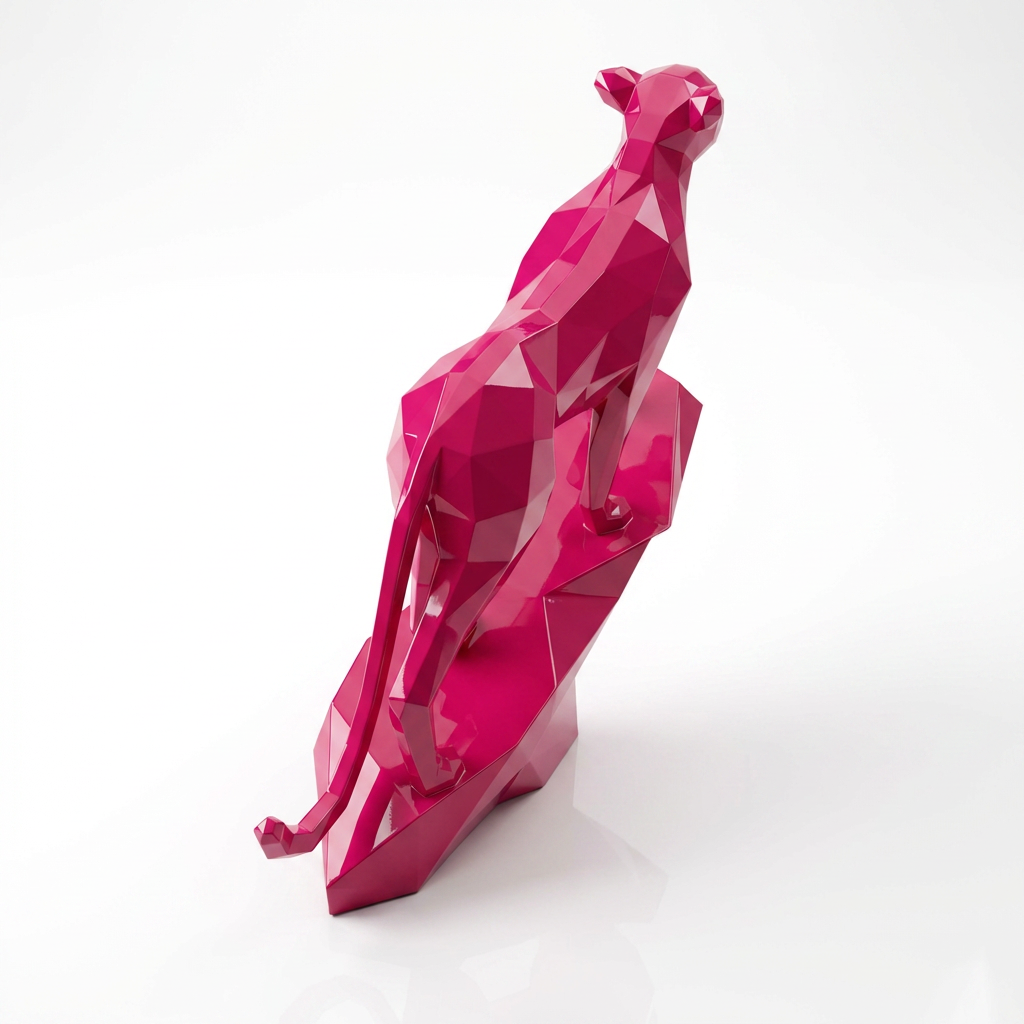 Grande Sculpture origami panthère