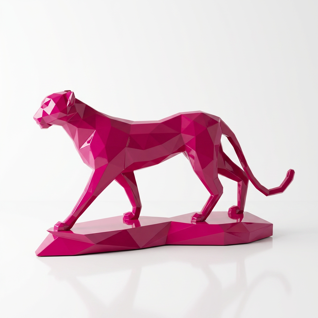Grande Sculpture origami panthère