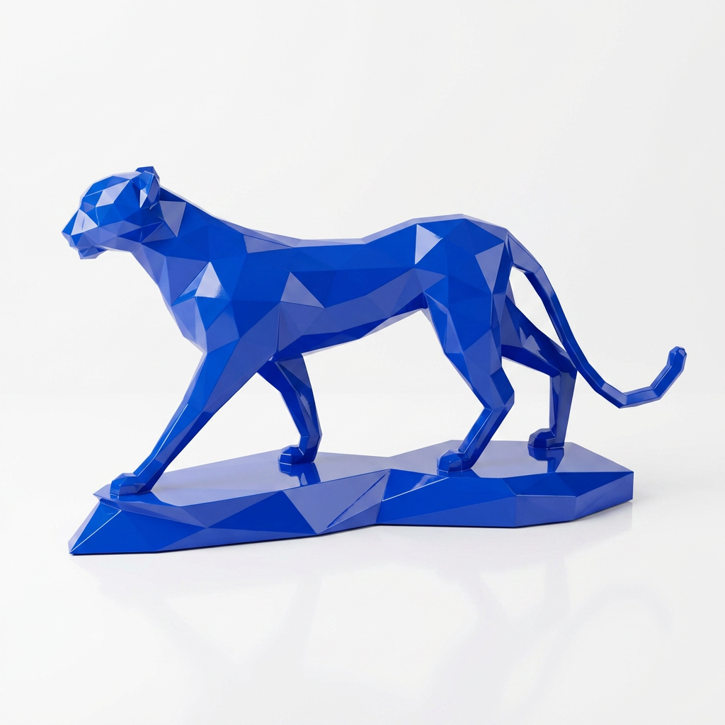 Grande Sculpture origami panthère