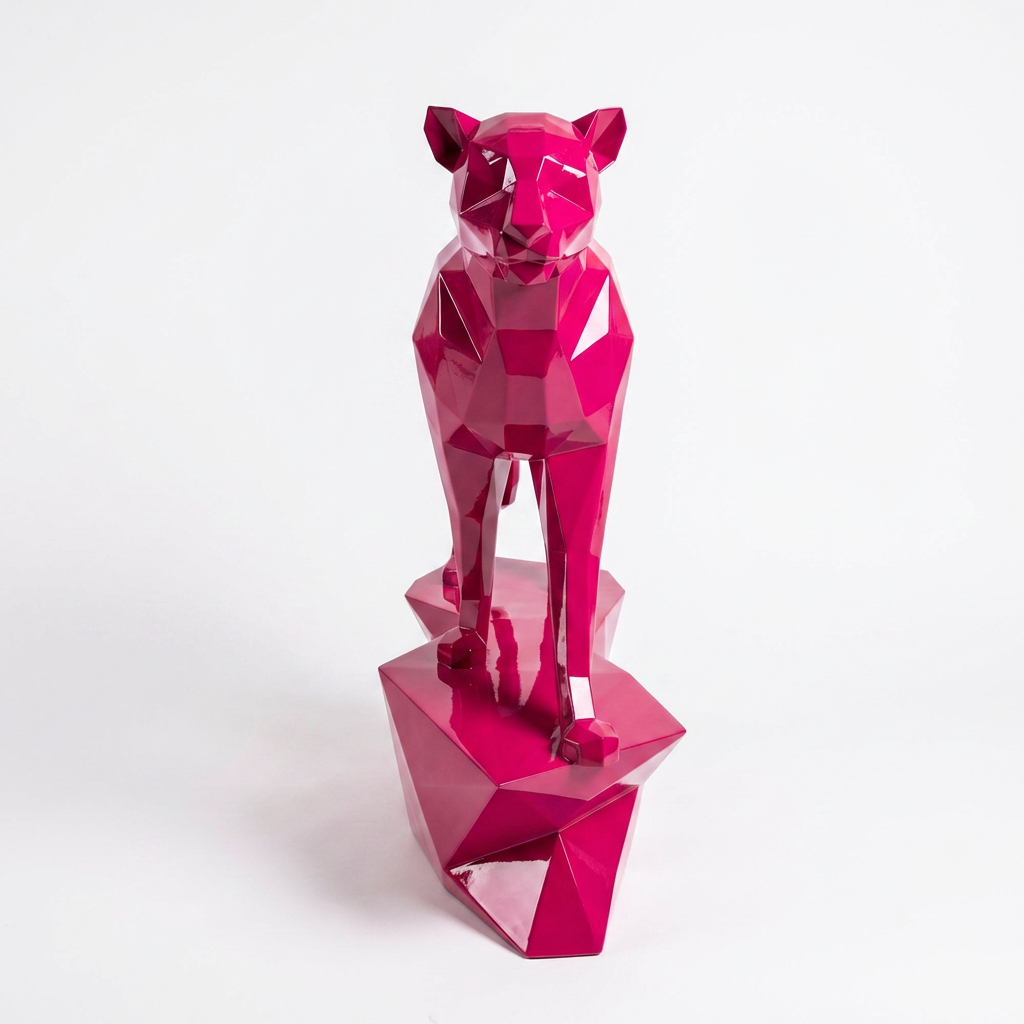 Grande Sculpture origami panthère