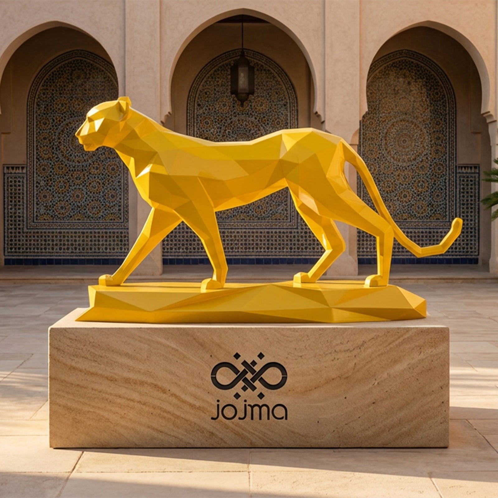 Sculpture origami panthère