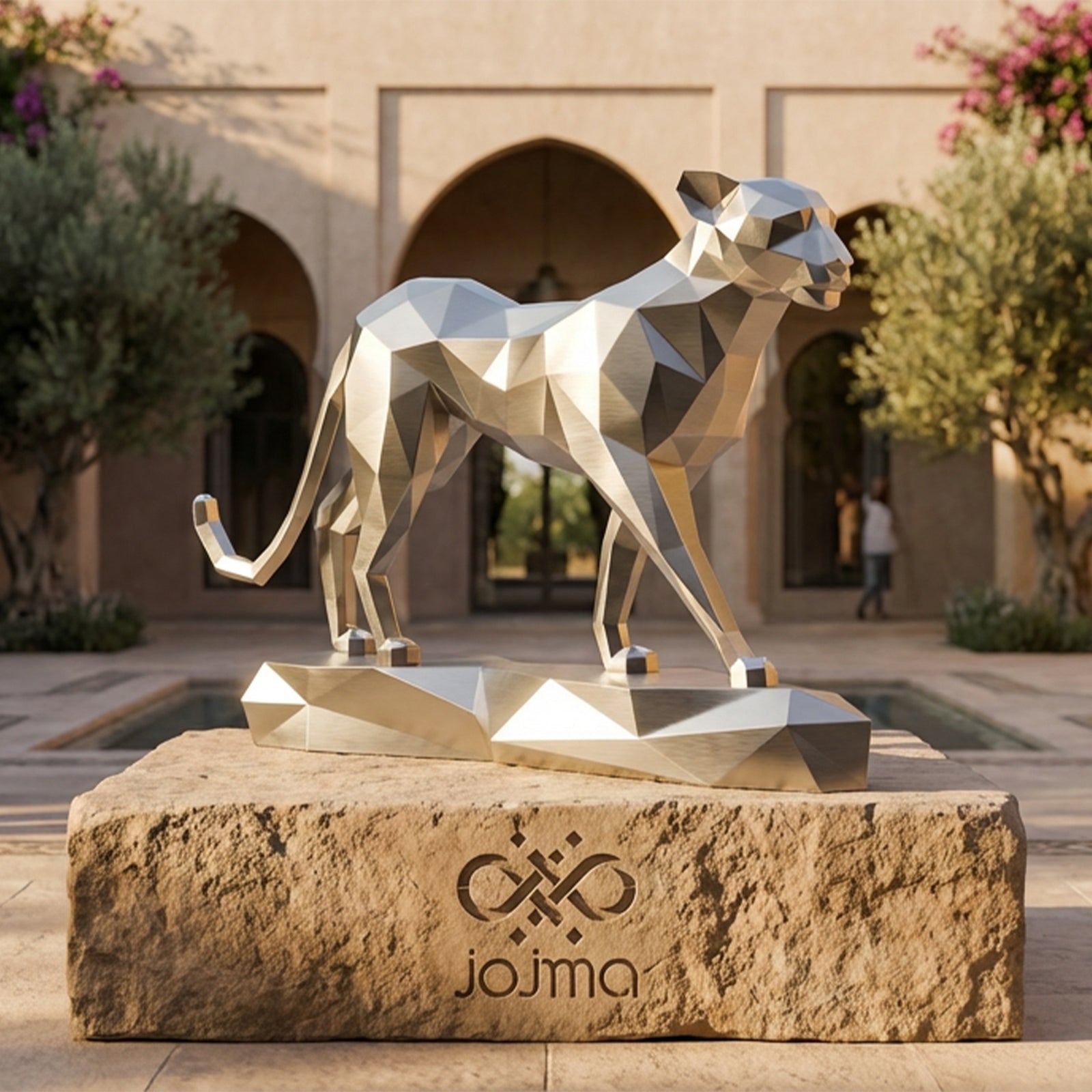 Sculpture origami panthère