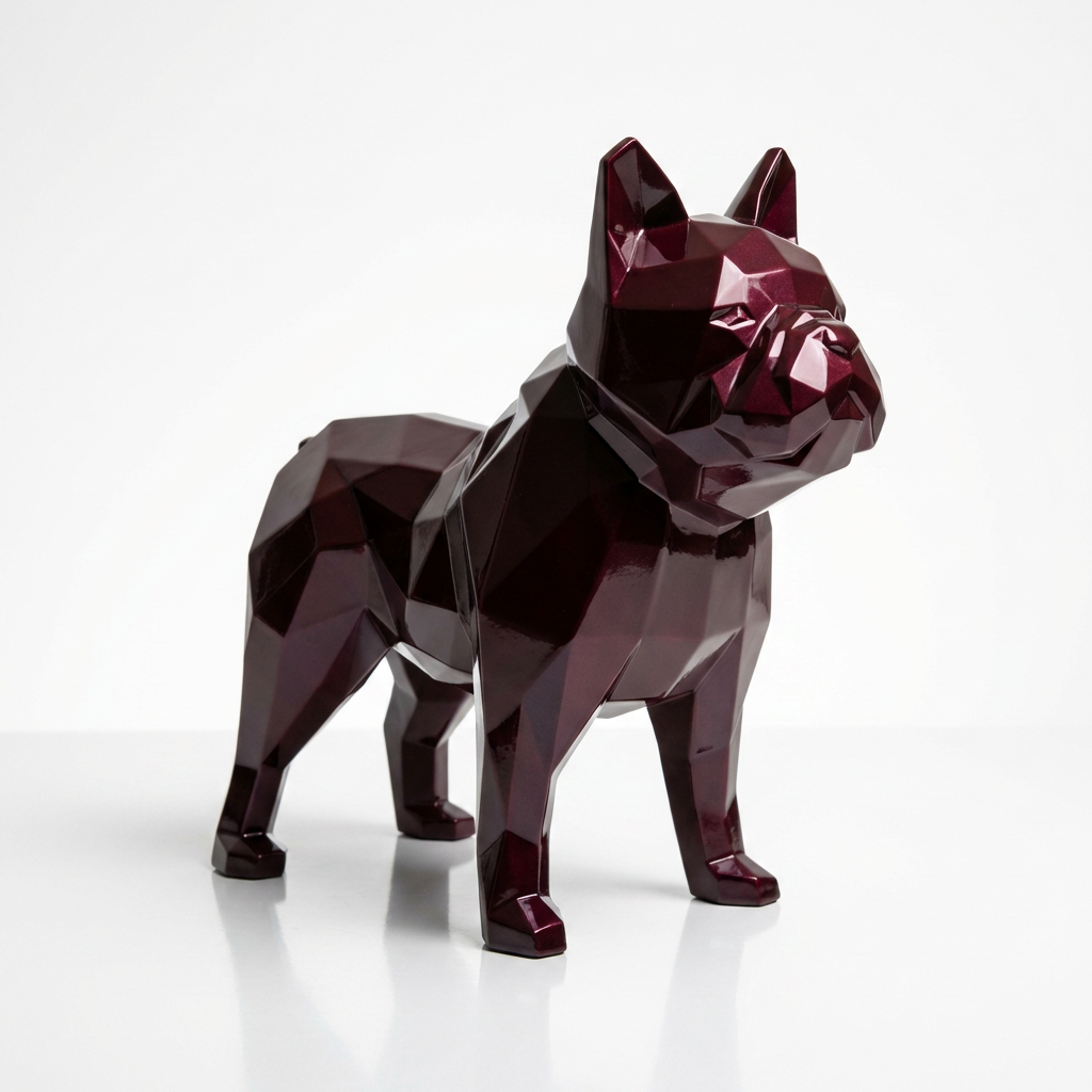 Sculpture Bulldog Origami  En Résine